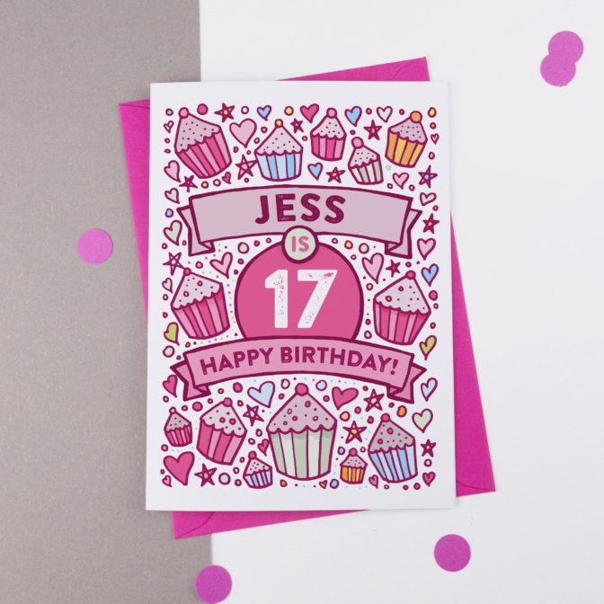 Personalised Birthday Card CupCake design