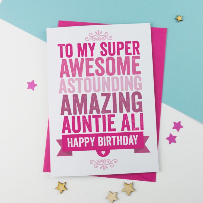 Birthday Card for Aunt, Aunty or Auntie