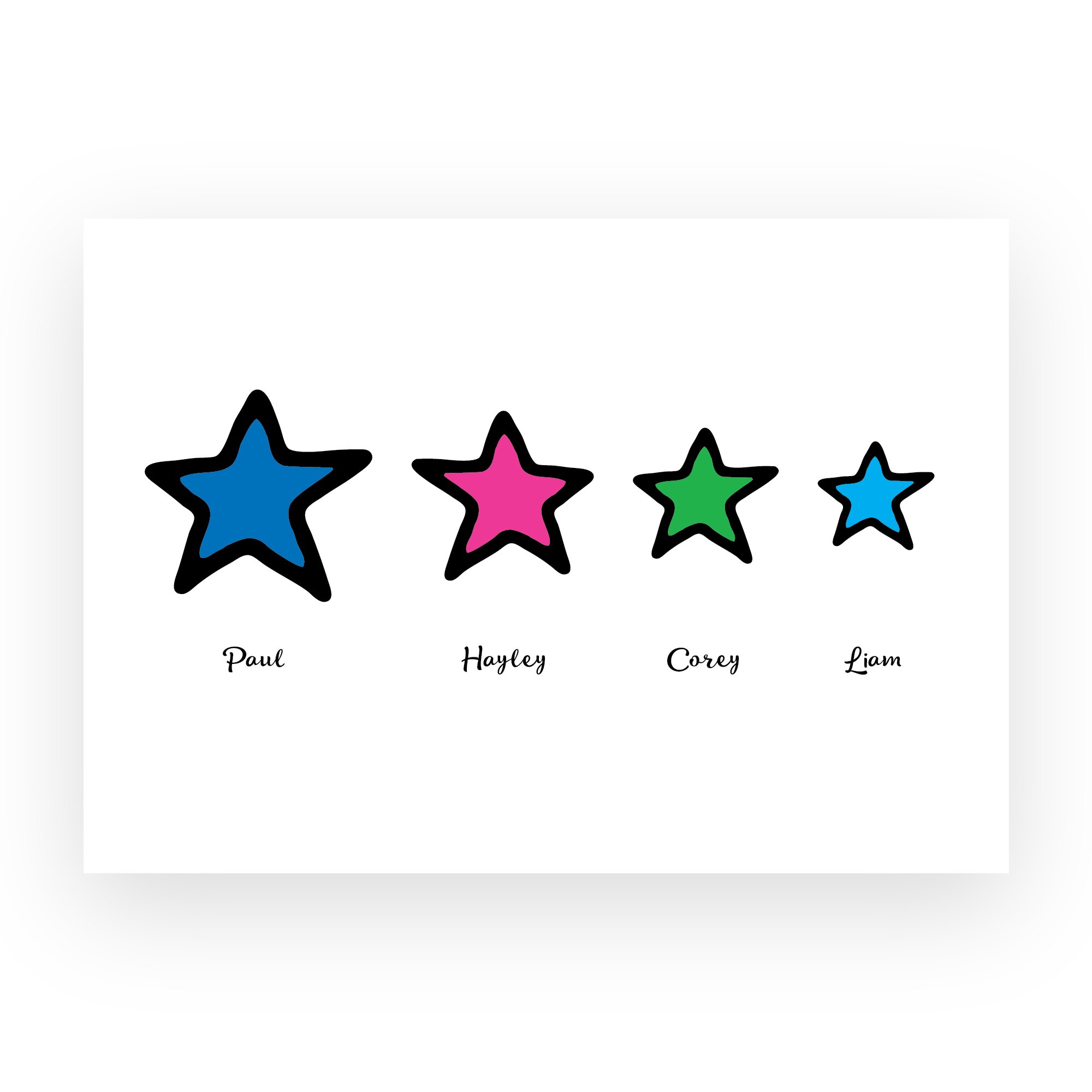 Family Stars Personalised Print