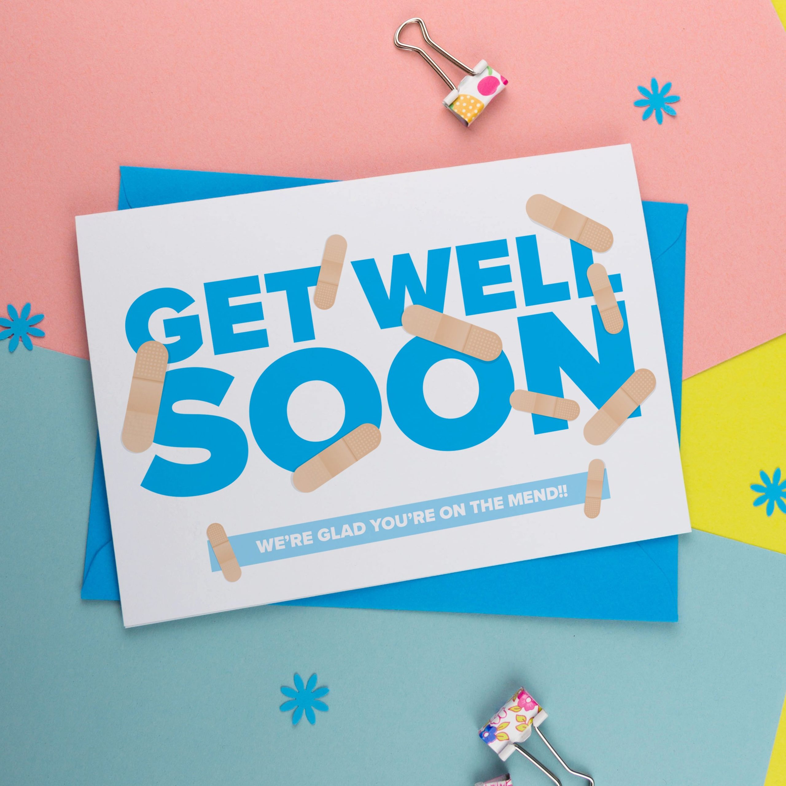 Get Well Soon Card Personalised Plasters Design