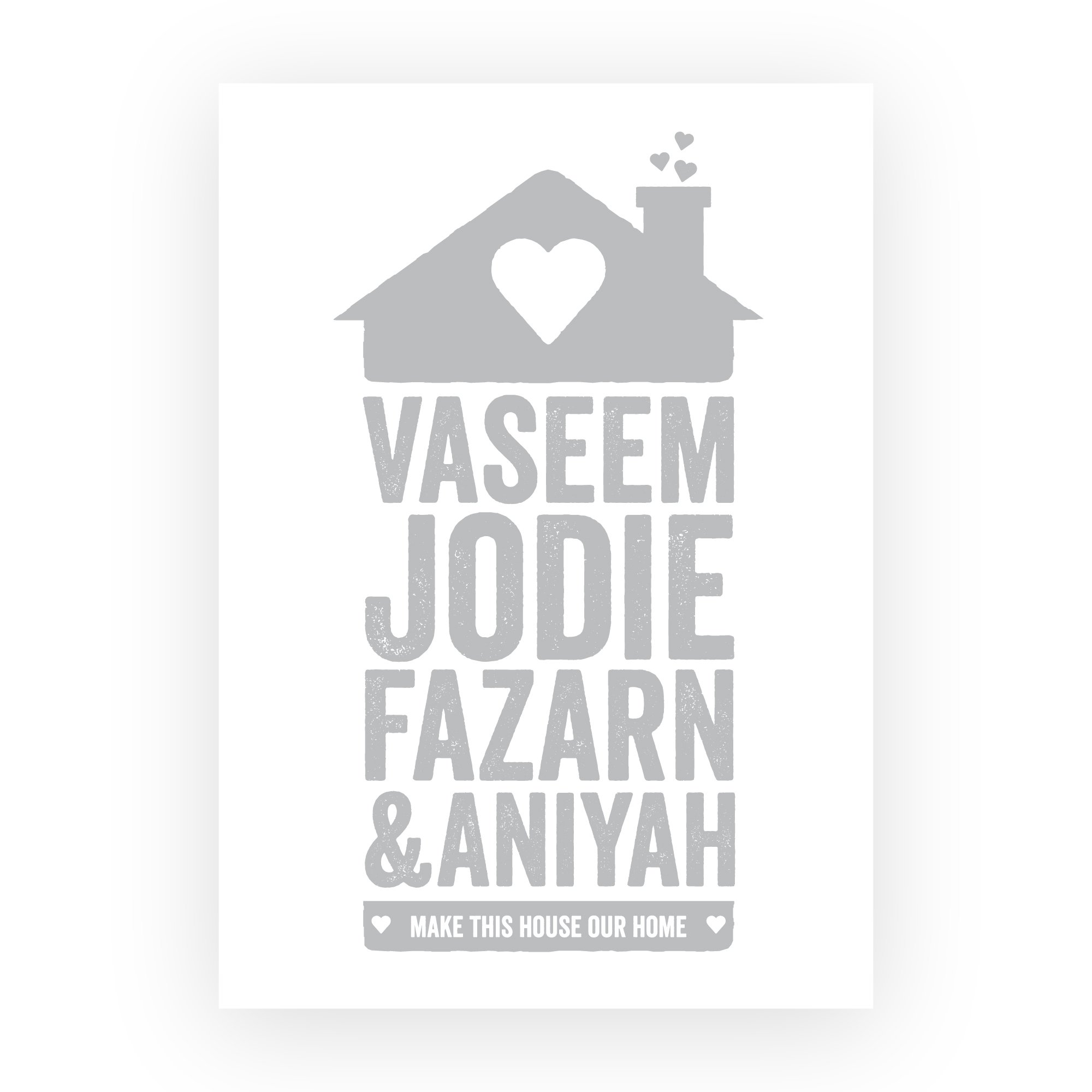 Personalised Family Print for the home