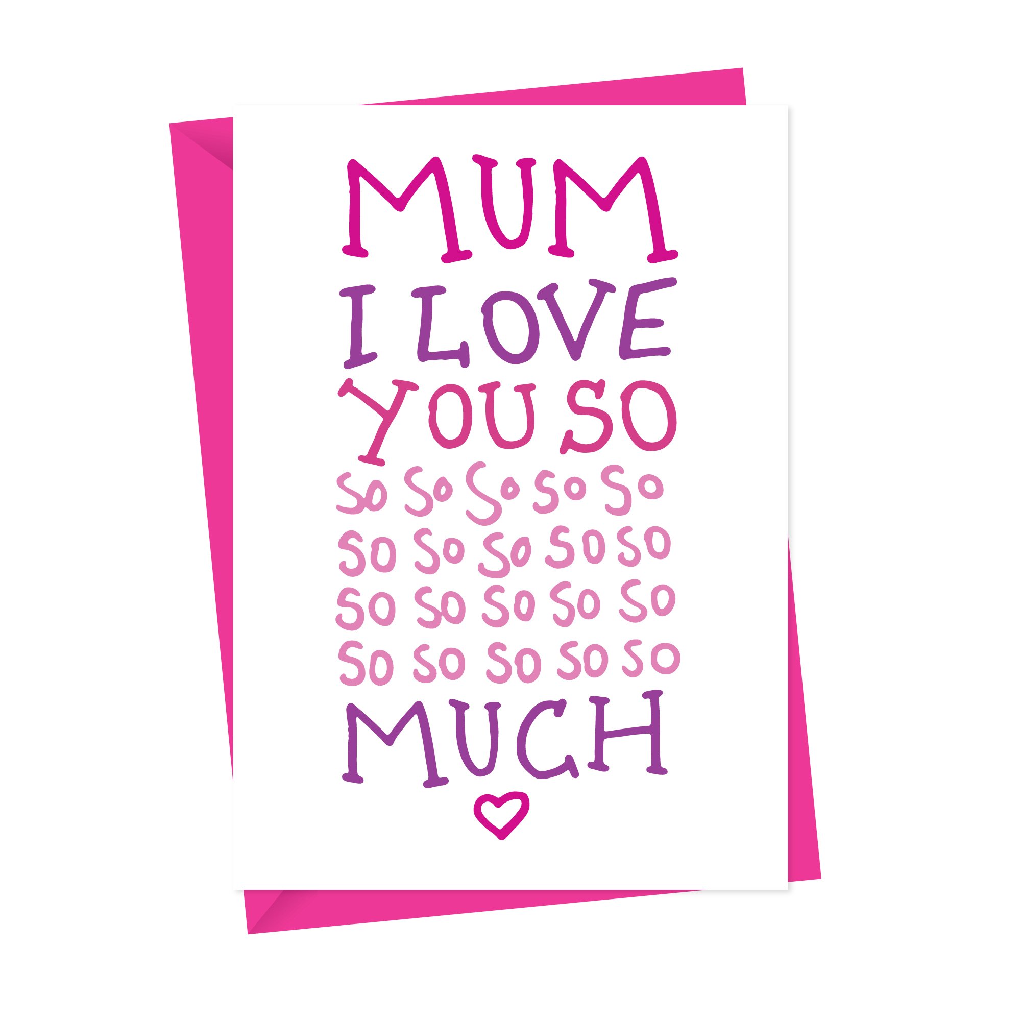 I love you so much mum mothers day card