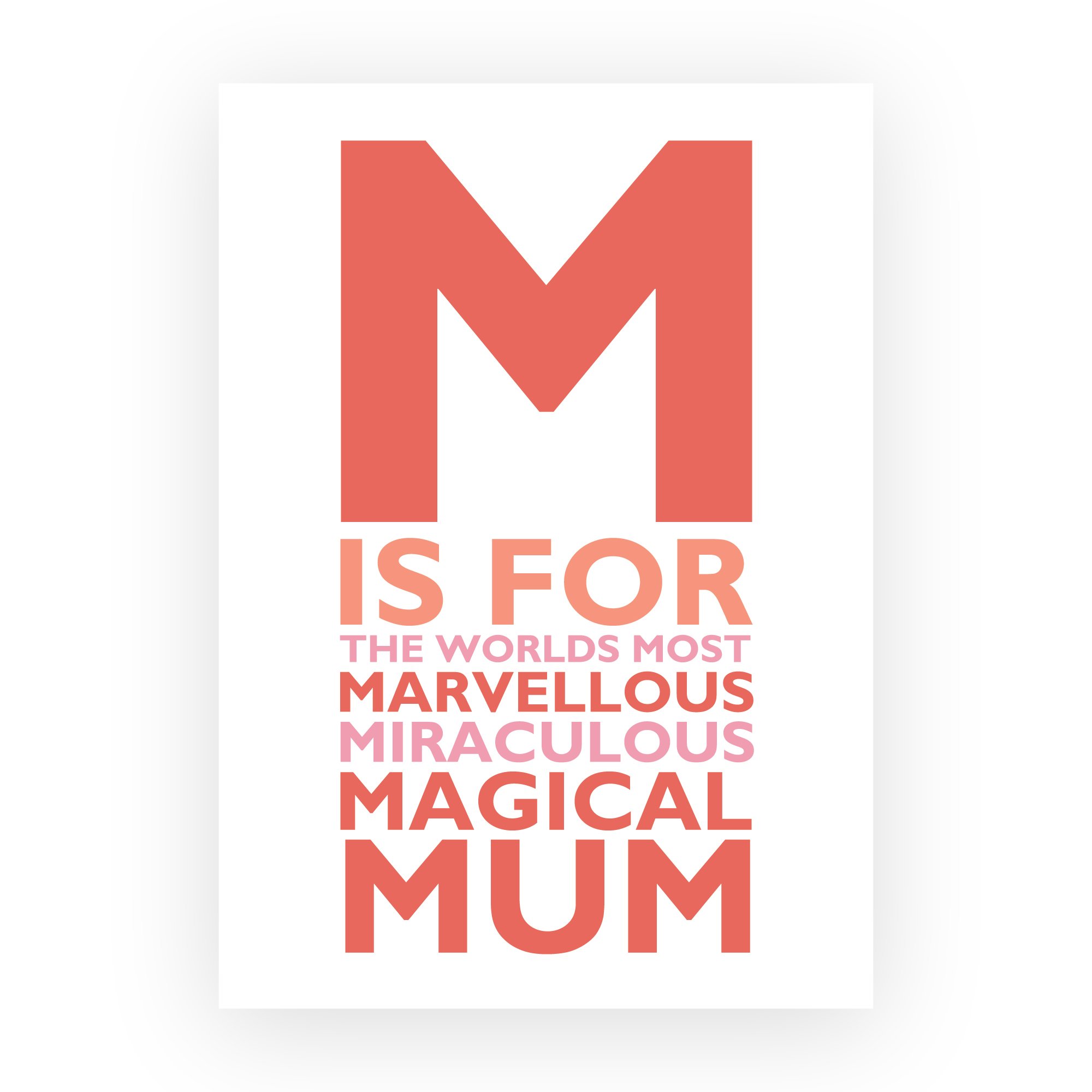 M is for Mother Personalised Print