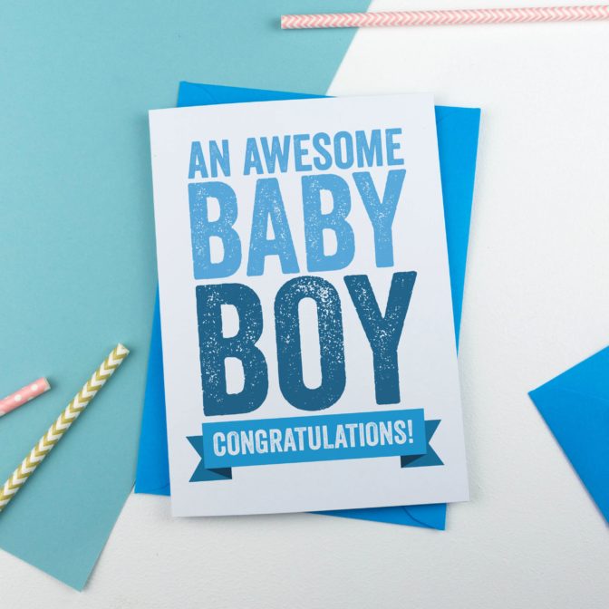 New Baby Card Awesome Baby Boy