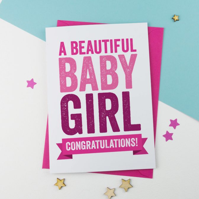 A beautiful baby girl greeting card