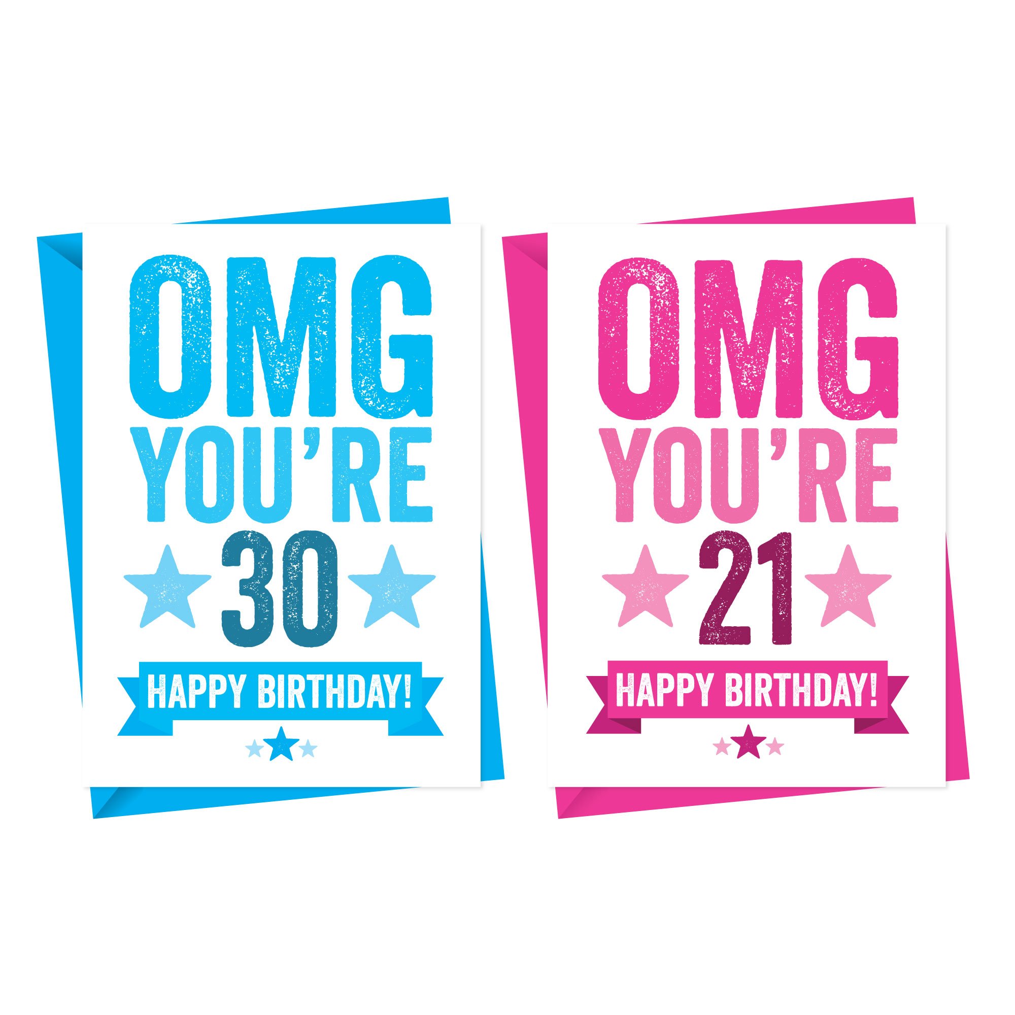 OMG Bold Personalised Birthday Card