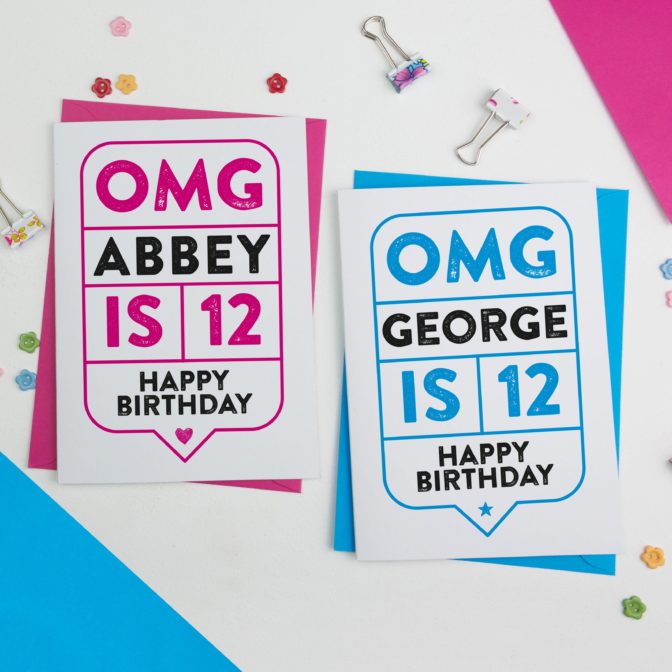 OMG Speech Bubble Birthday Card Personalised