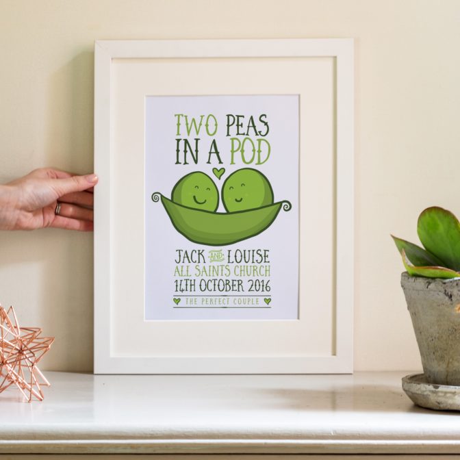 Peas-in-a-Pod-Wedding-Print-White-frame