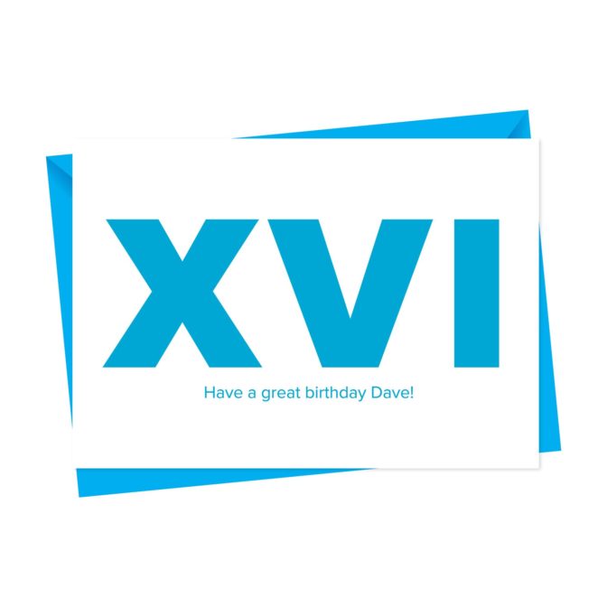 Birthday Card Roman Numerals