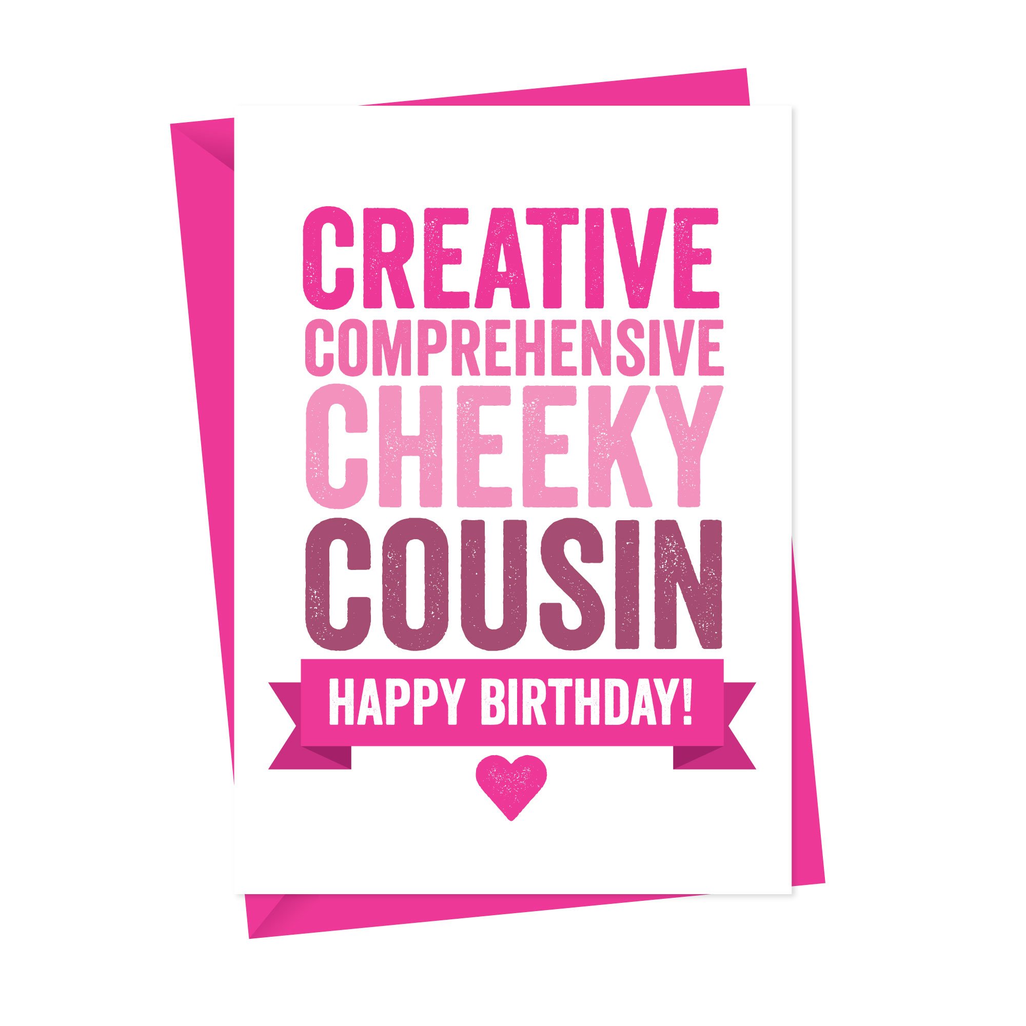 Personalised Birthday Card for Cousin - bright & bold cousin greeting card