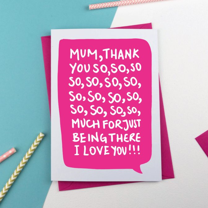 Thank you mum mothers day card