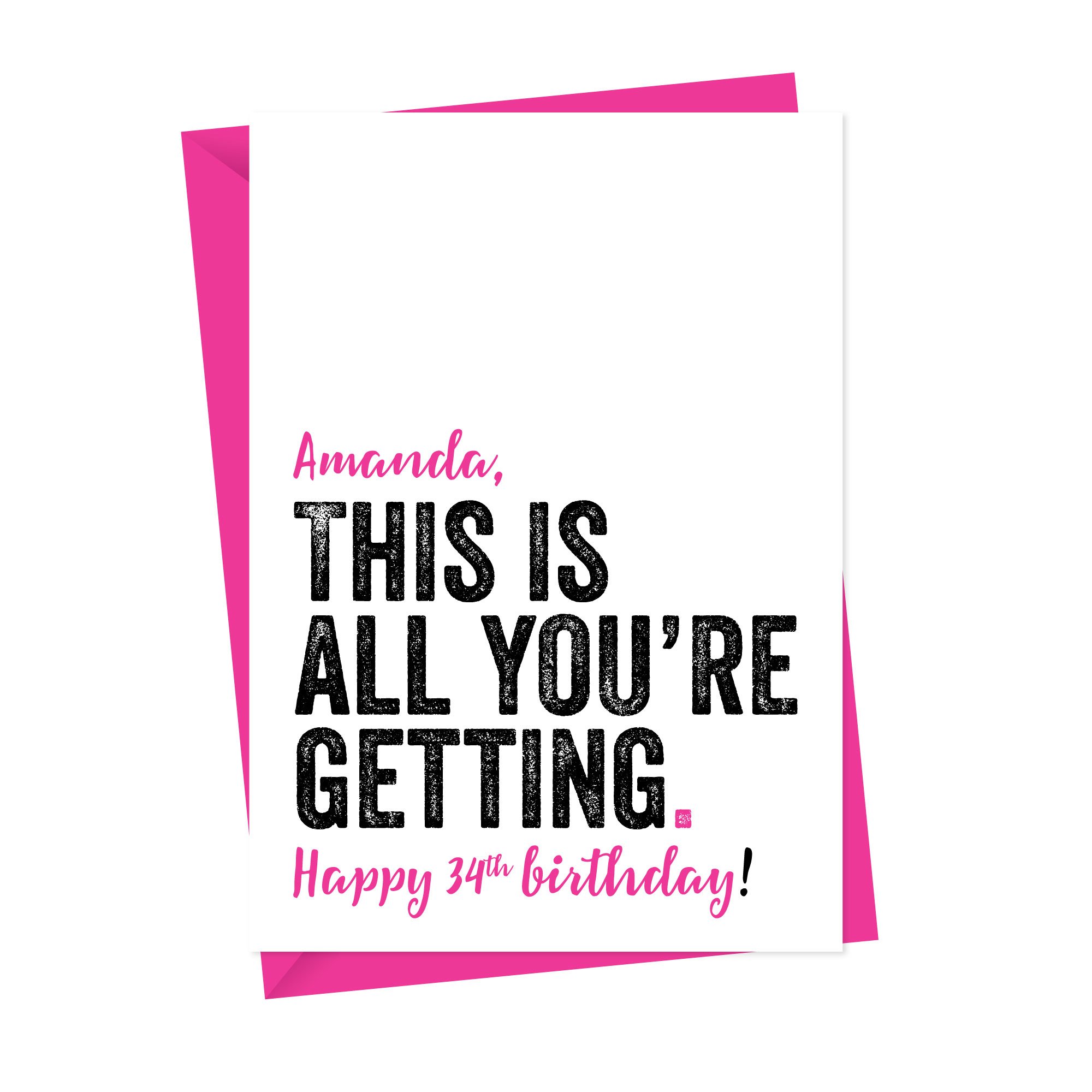 This is all you are getting personalised birthday card