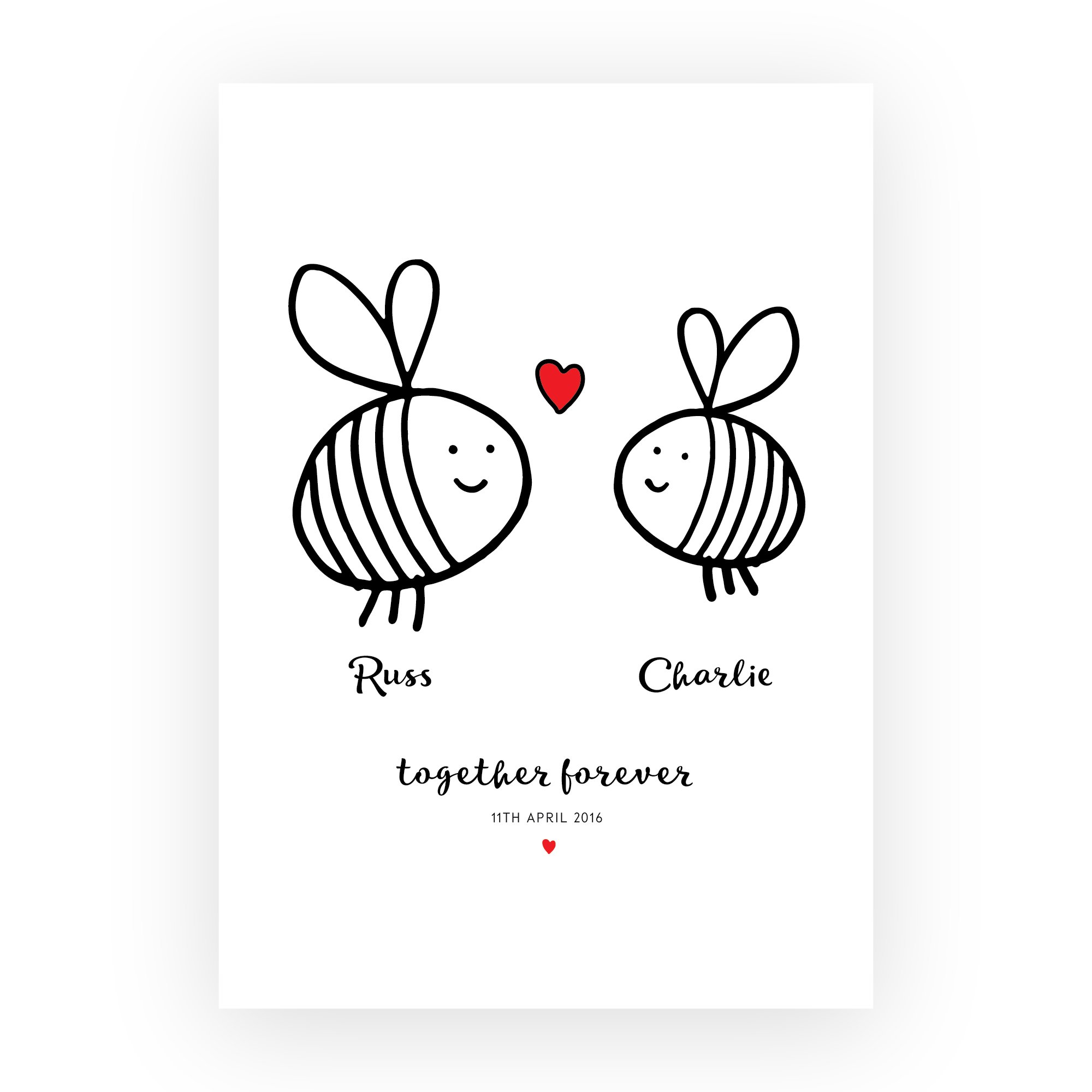 Wedding Bees Personalised Print