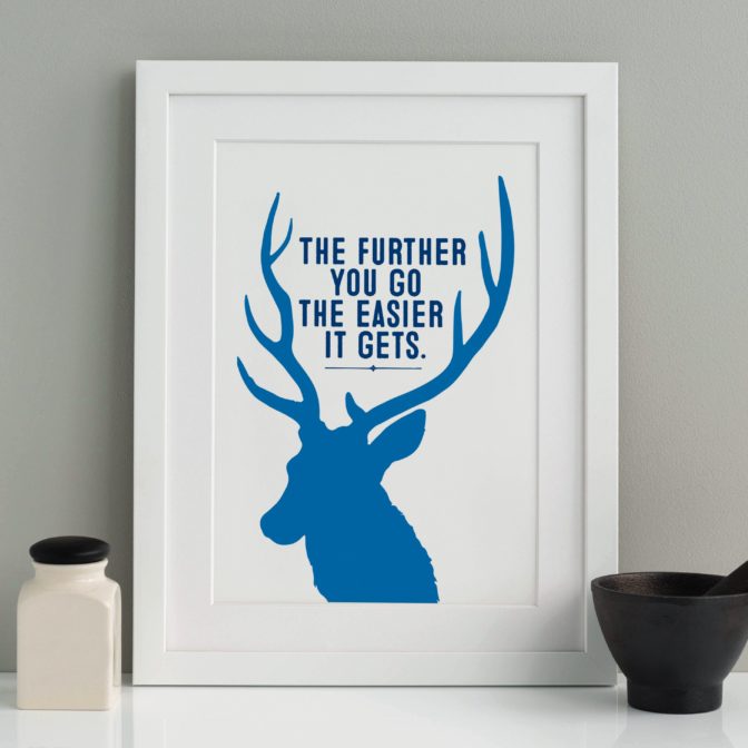 Stags head print personalised