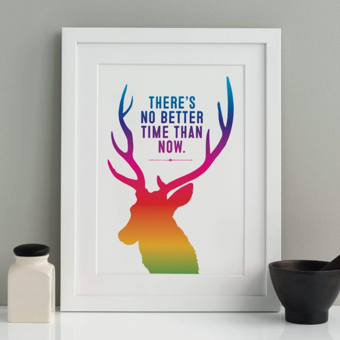 Stags head print personalised