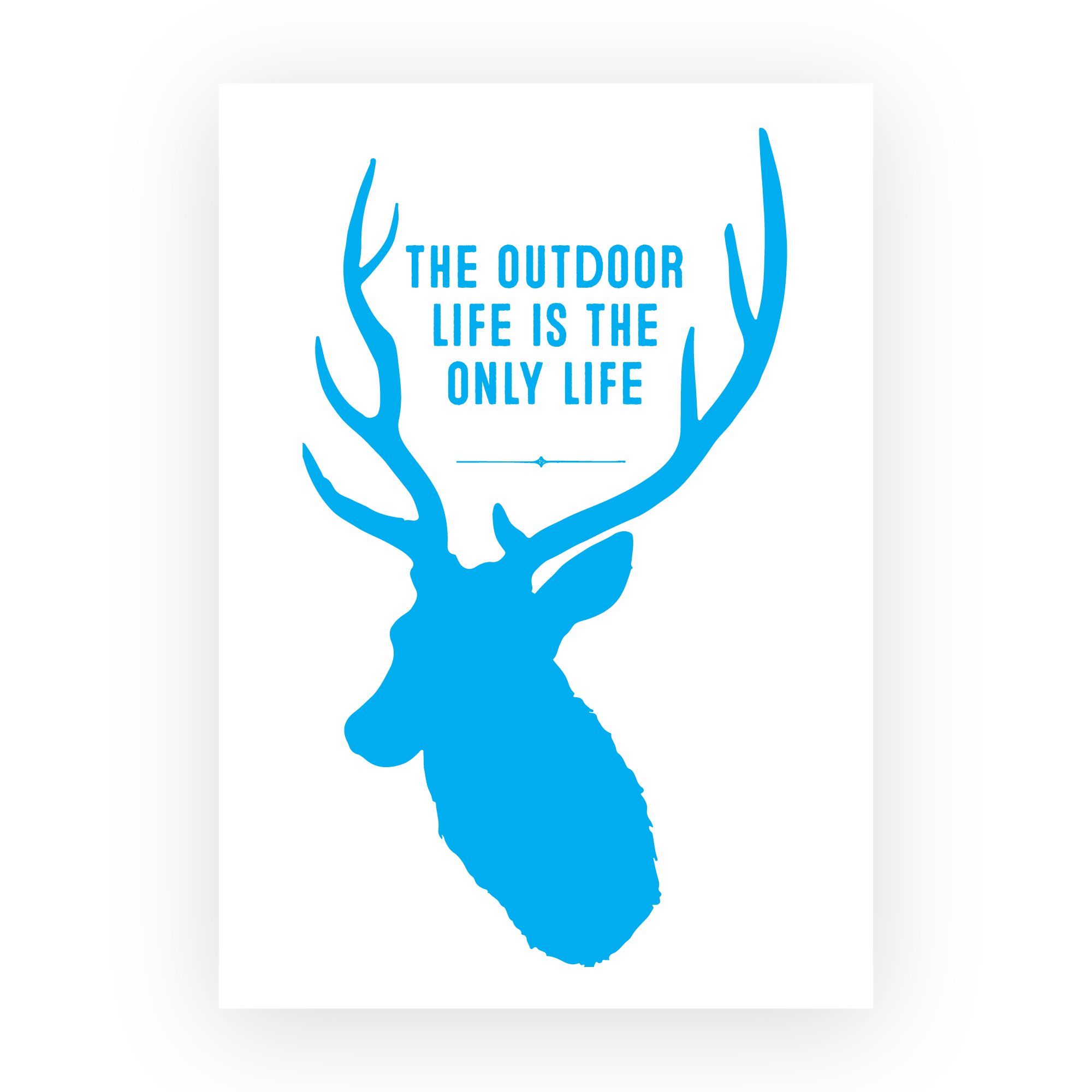 Stags head print personalised