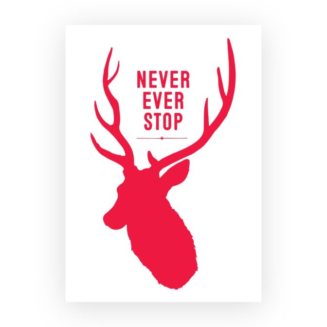 Stags head print personalised