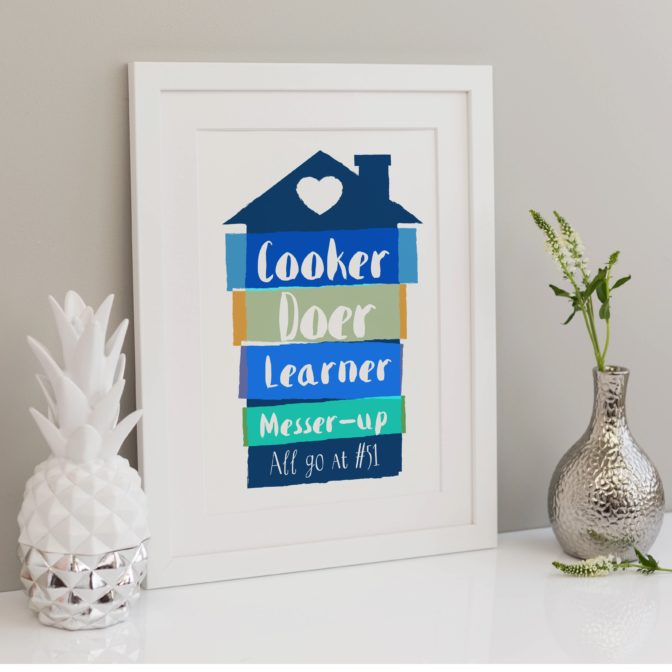 Personalised Home Print - Brush Home - White