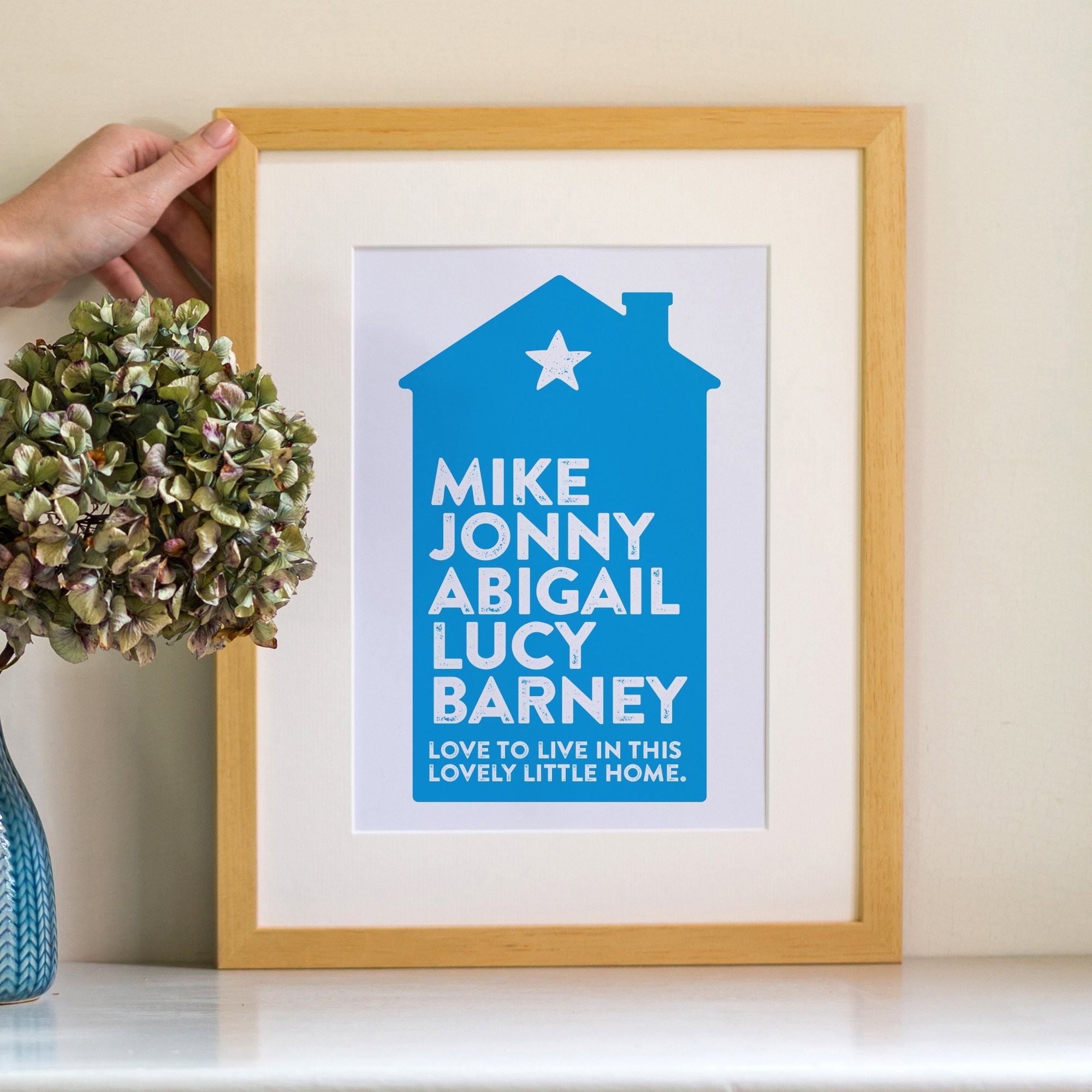 Family Print - Personalised with the names of your family house design.