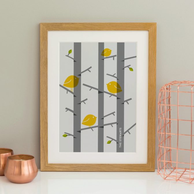 Personalised Birds Family Print-Natura2l