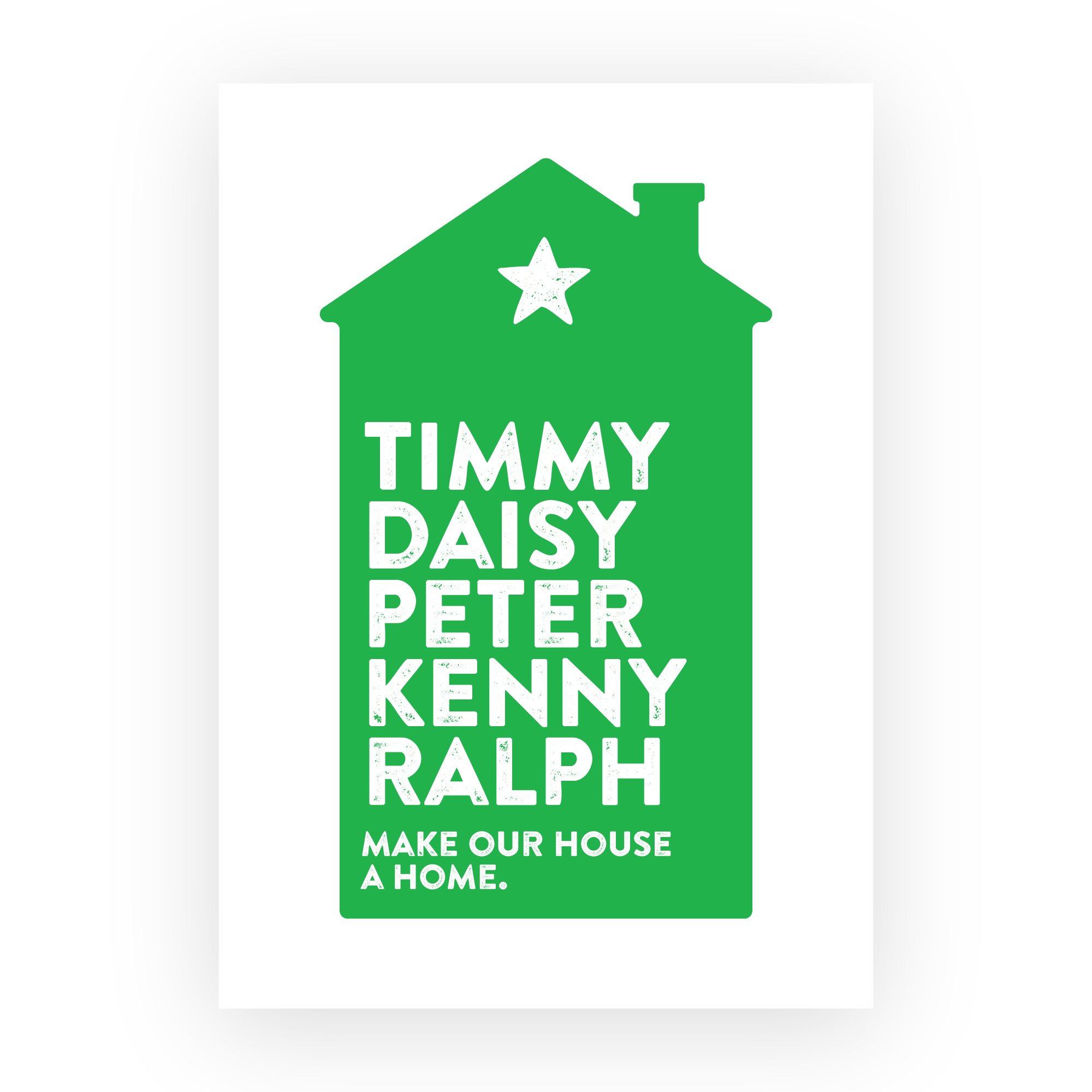 Personalised-Family-House-Print-Green