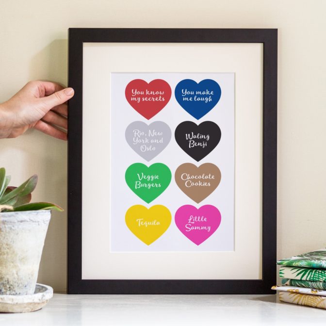 Valentines Hearts Quotes Or Lyrics Print-Black