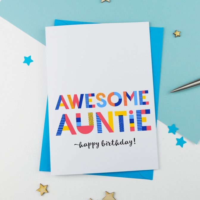 Awesome Aunt or Auntie or Aunty Card