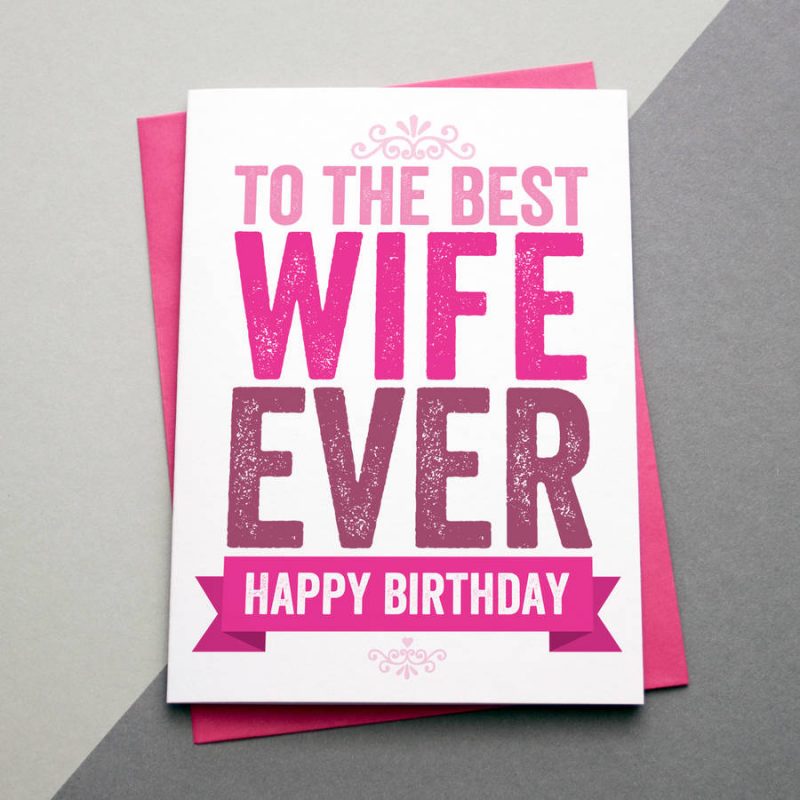 Wife Birthday Card Birthday Card Greetings Card Unique Card 