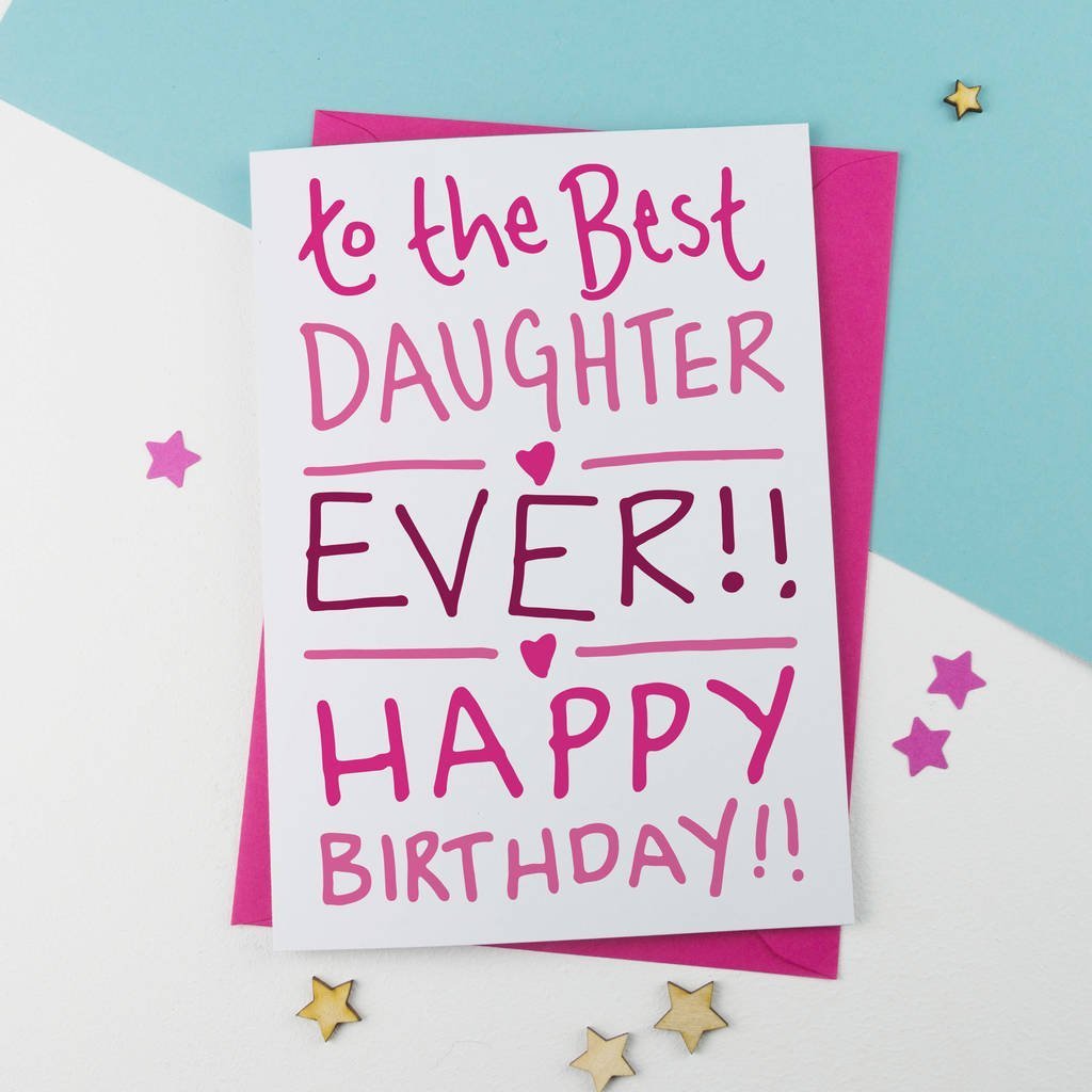 Best Daughter Ever | handdrawn card | birthday card | illustrated card