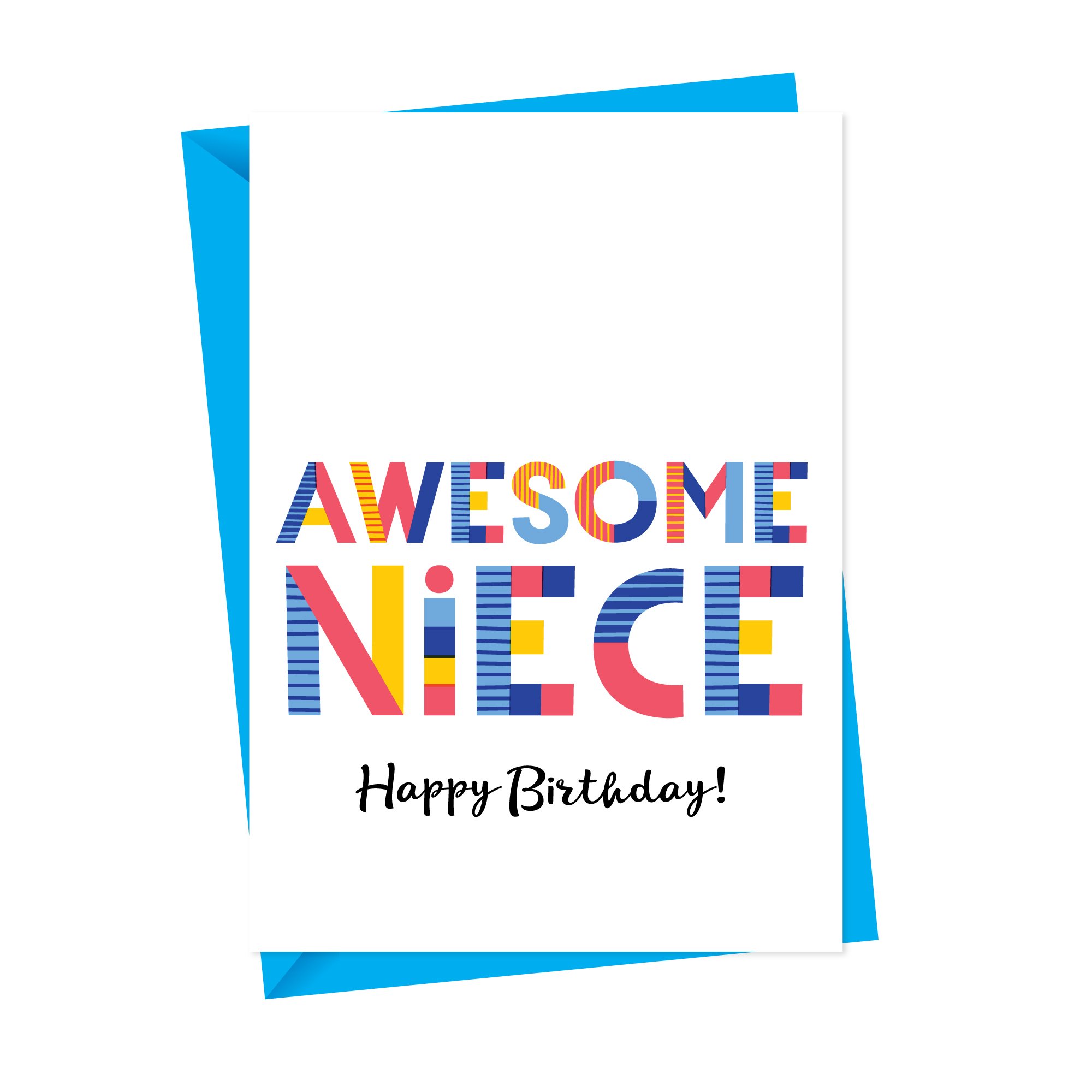 Awesome Niece Greeting Card Personalised Card All Purpose.