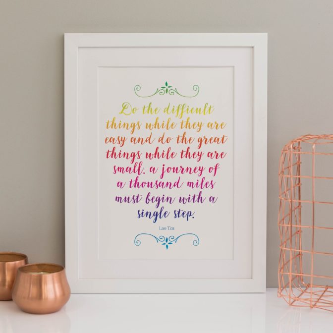 Bach Script Quote Lyric Print gradient white