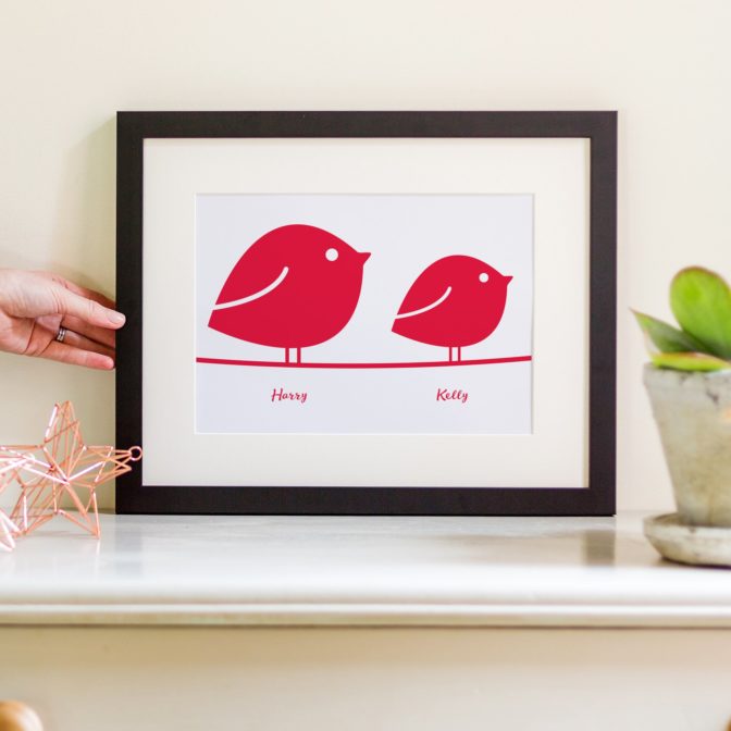 Two fat birds print