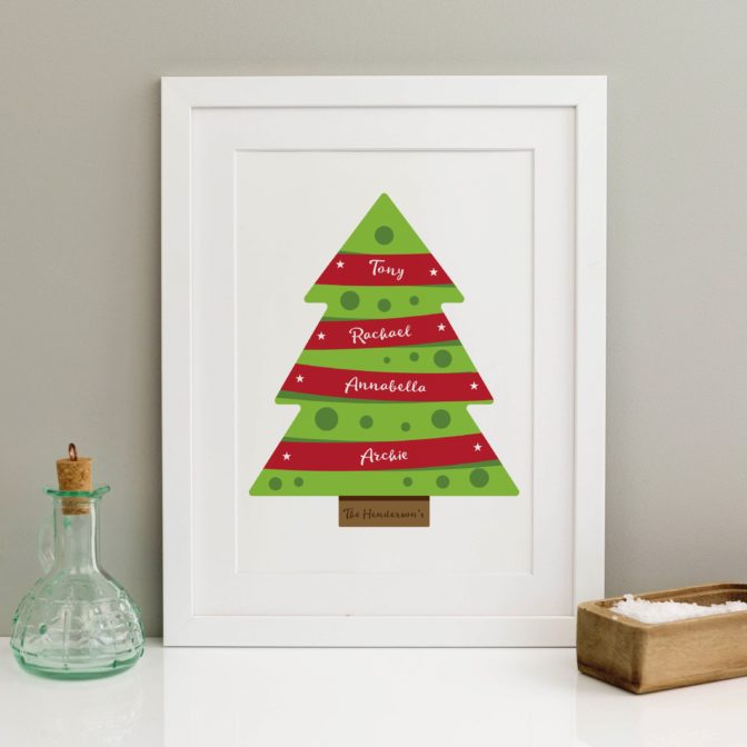 Christmas Tree Print White