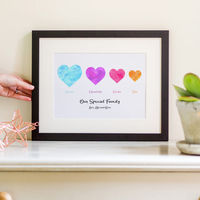 Personalised Family Hearts Print