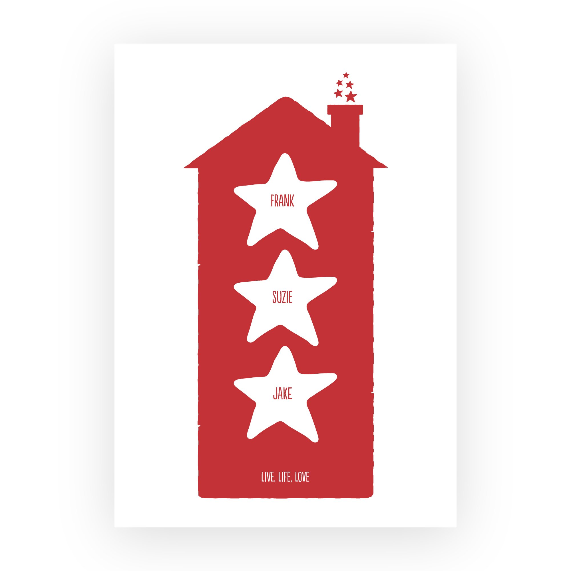 Family-Home-House-PrinFamily-Home-House-Print-with-Starst-with-Stars
