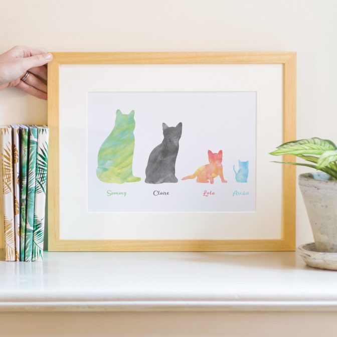 Watercolour-Family-Cats-Print-natural