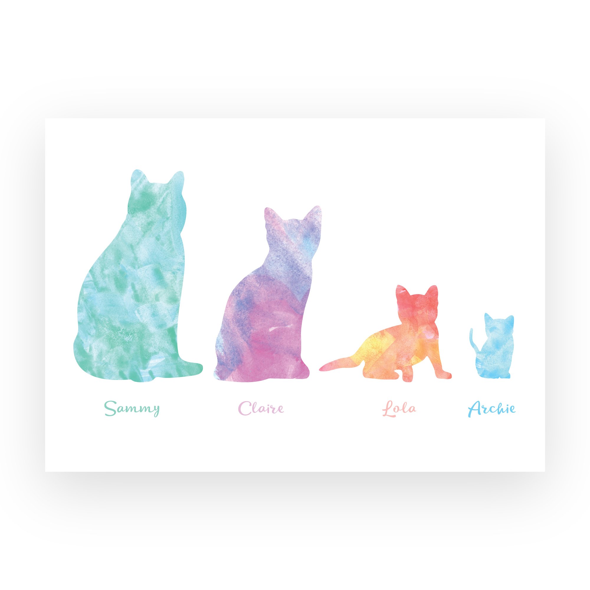 Watercolour-Family-Cats-Print