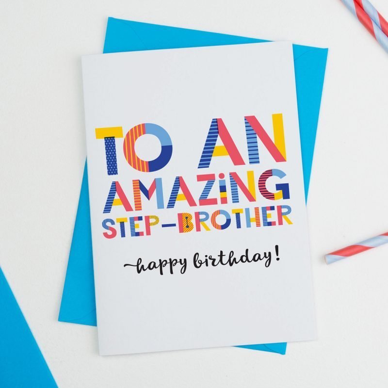 Amazing step brother card personalised card all purpose