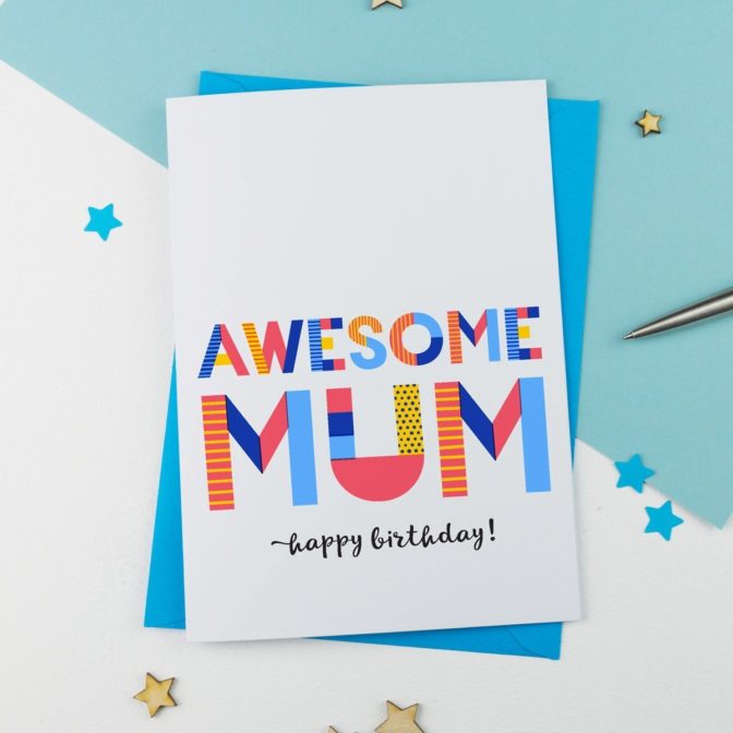 awesome mum or mummy card