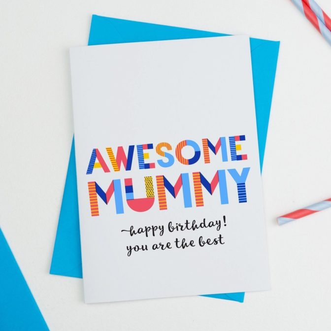 awesome mum or mummy card