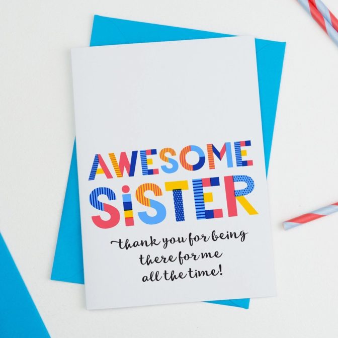 awesome sister card