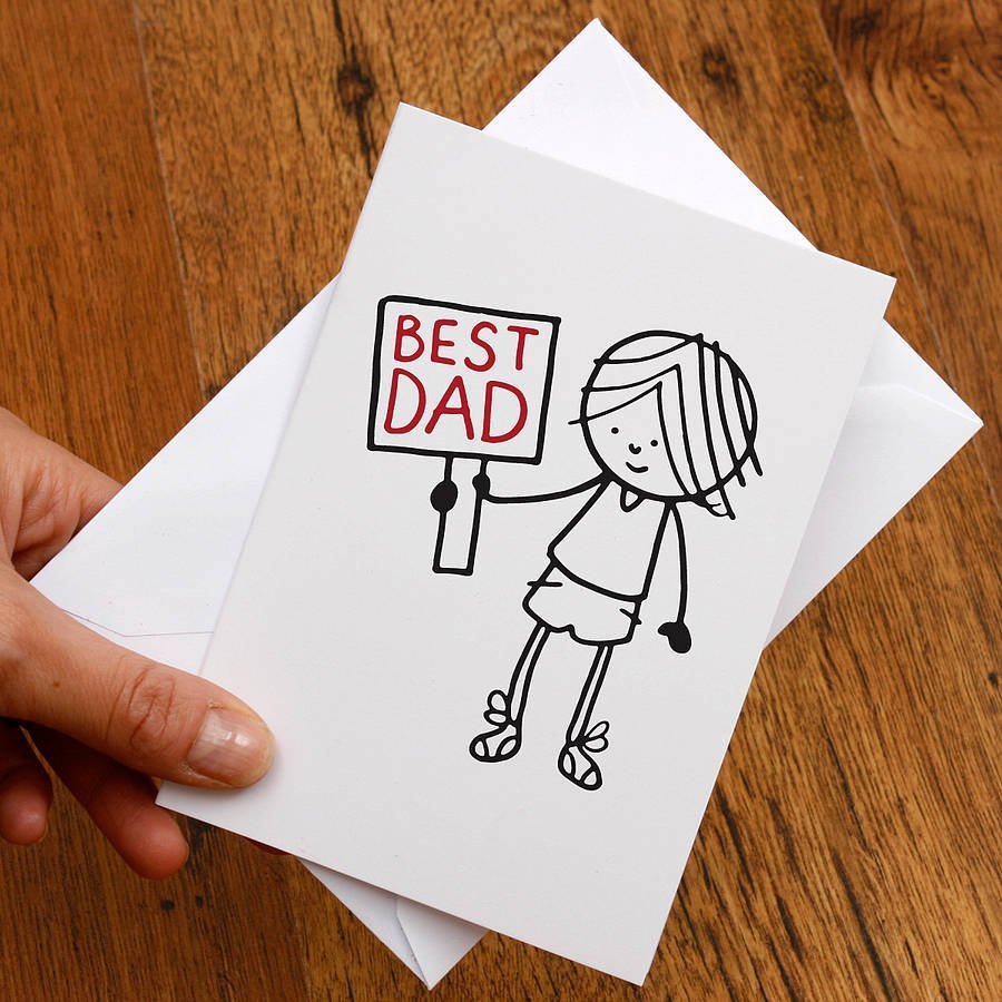 Best Dad Illustrated Fathers Day Card