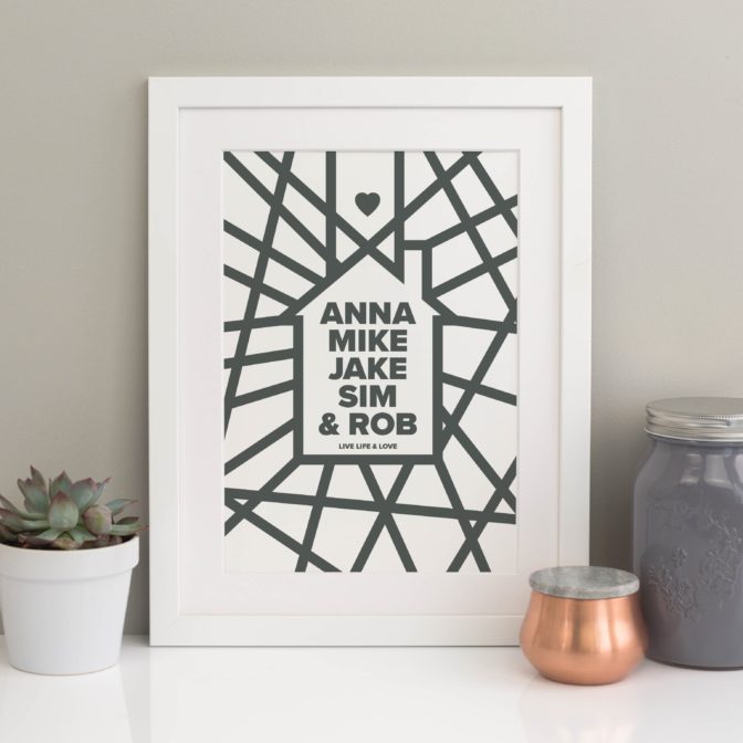 Graphic Scandi Style House Print2