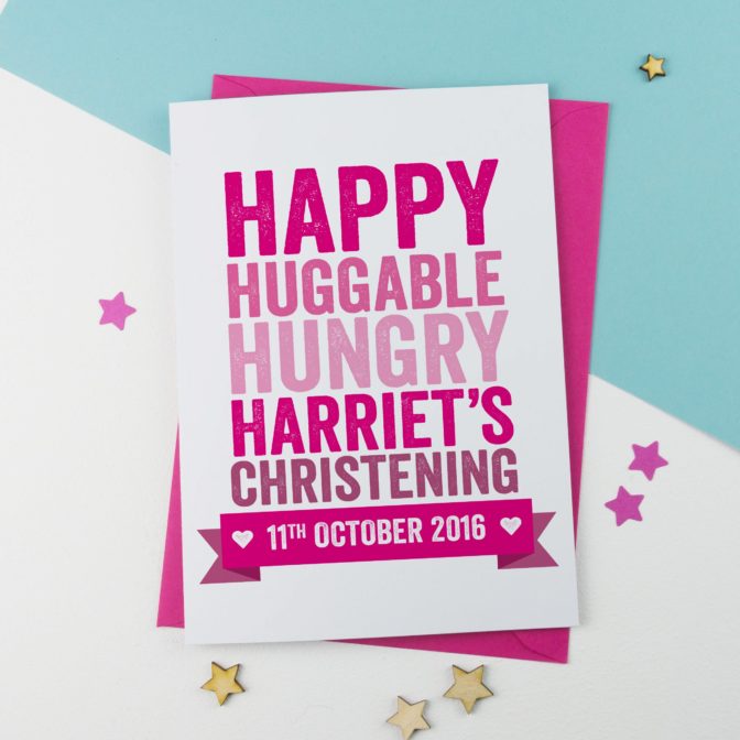 Personalised Boy Or Girl Christening Card
