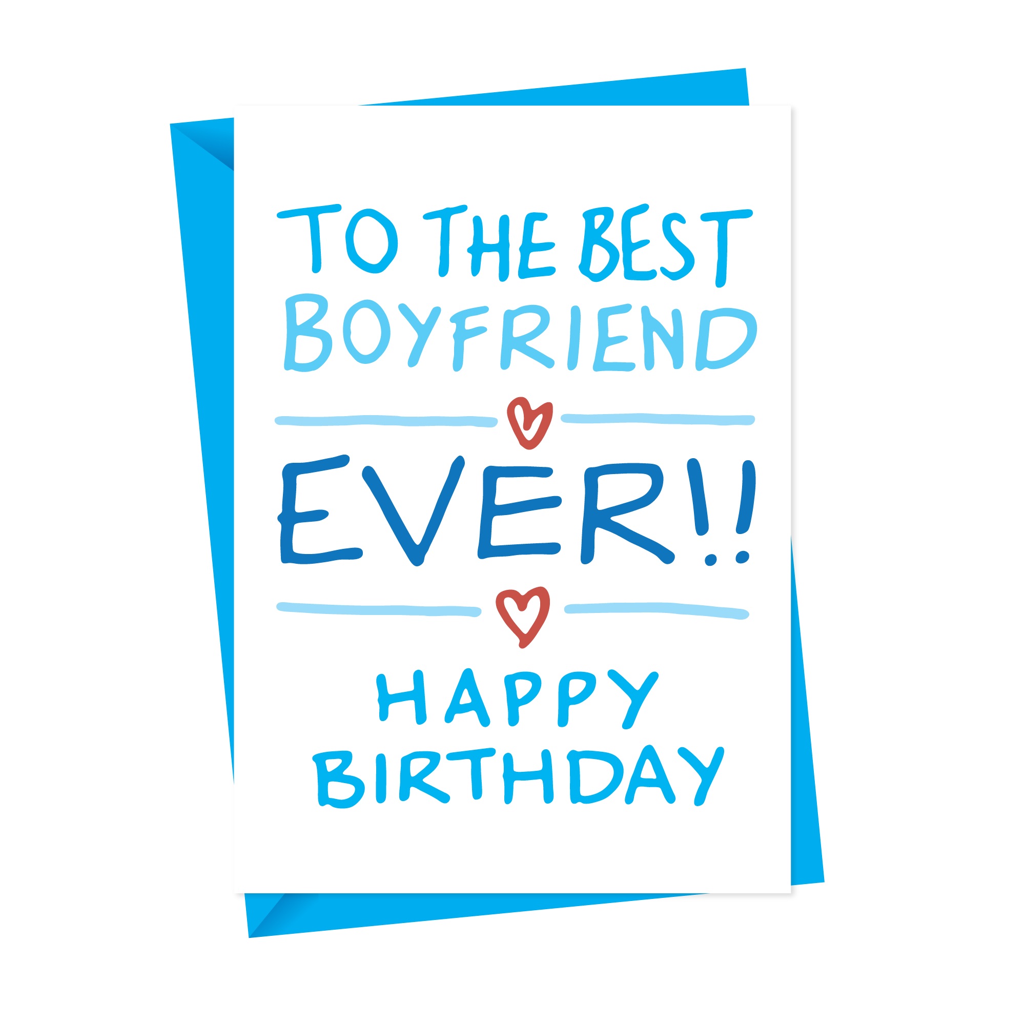 The Best Boyfriend Handdrawn Birthday Card