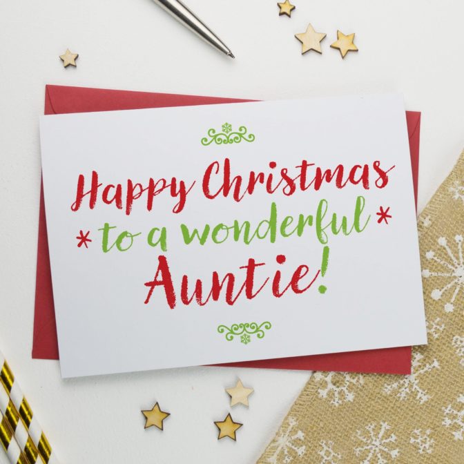 Christmas Card For Wonderful Aunt, Aunty Or Auntie