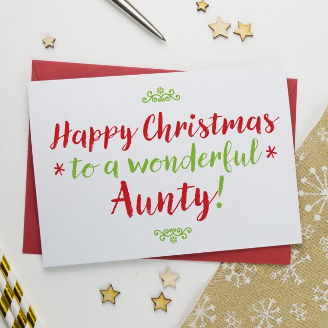 Christmas Card For Wonderful Aunt, Aunty Or Auntie