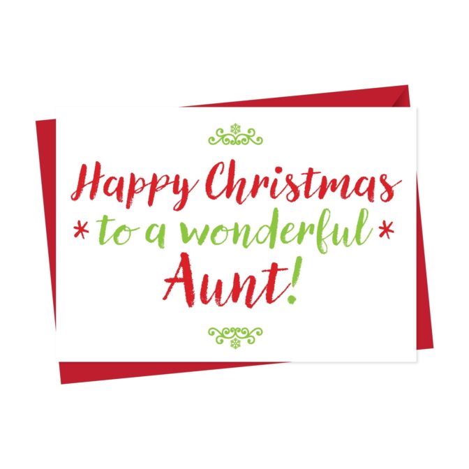 Christmas Card For Wonderful Aunt, Aunty Or Auntie