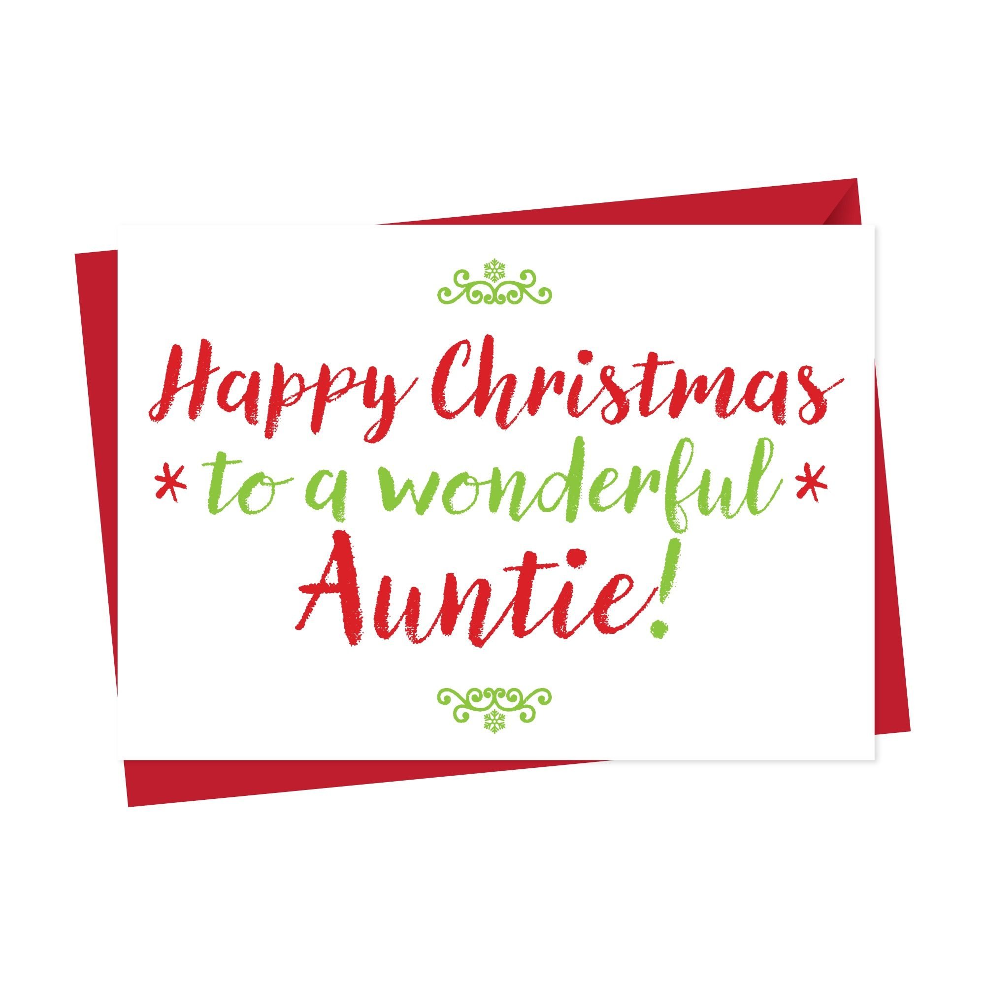 Christmas Card For Wonderful Aunt Aunty Or Auntie Christmas Card