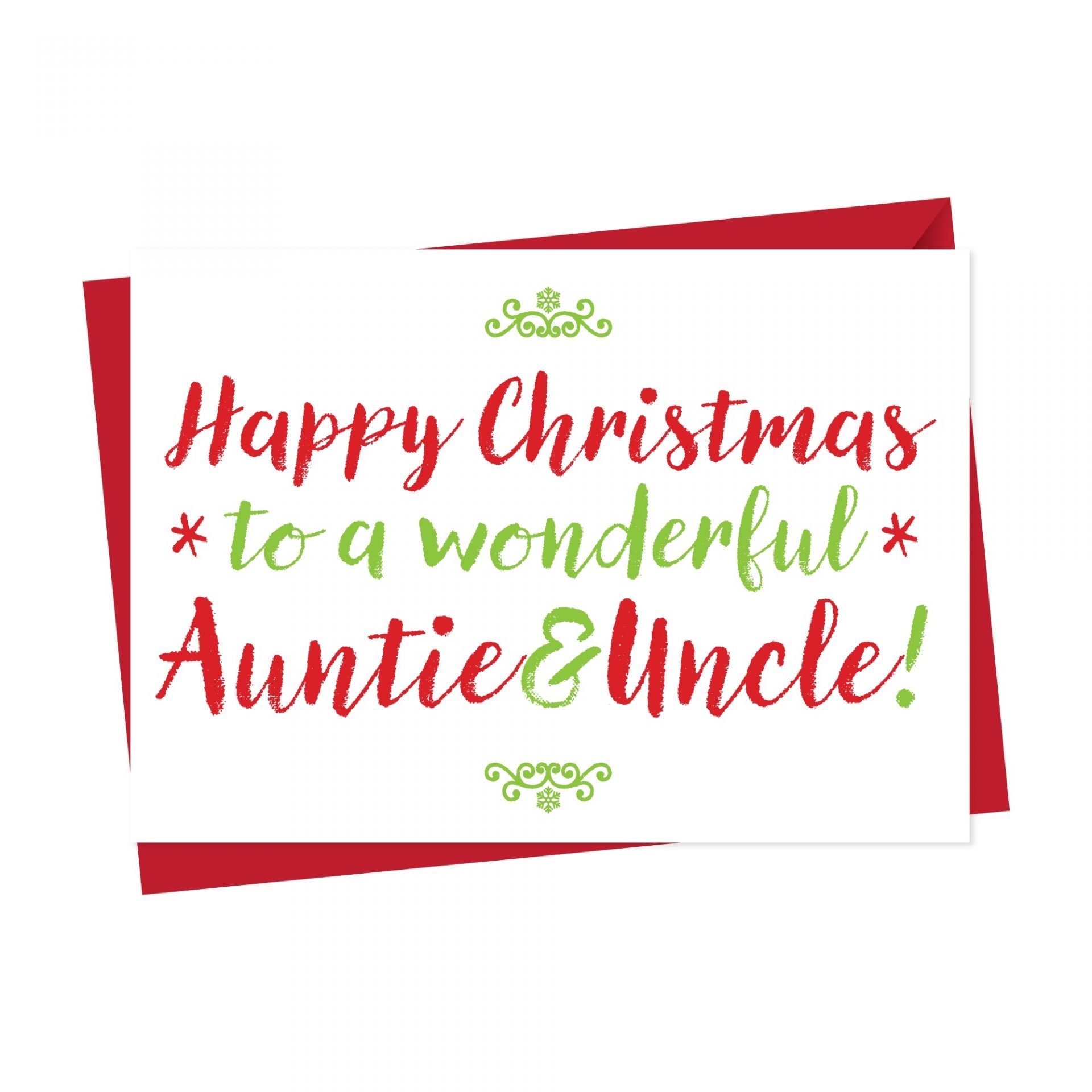 Christmas Card For Wonderful Aunt And Uncle Christmas Card
